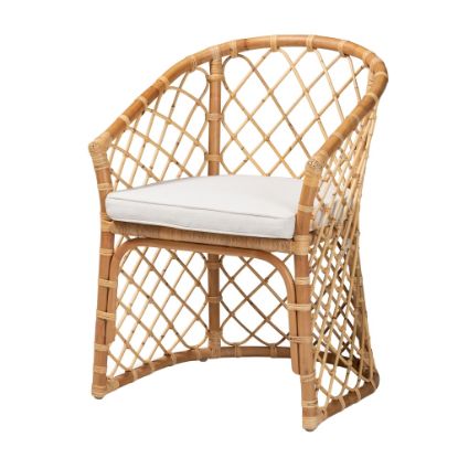 Picture of bali & pari Orchard Rattan Dining Chair, White/Natural Brown