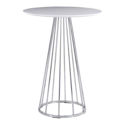 Picture of LumiSource Canary Counter Table, 36inH x 27inW x 27inD, White/Chrome