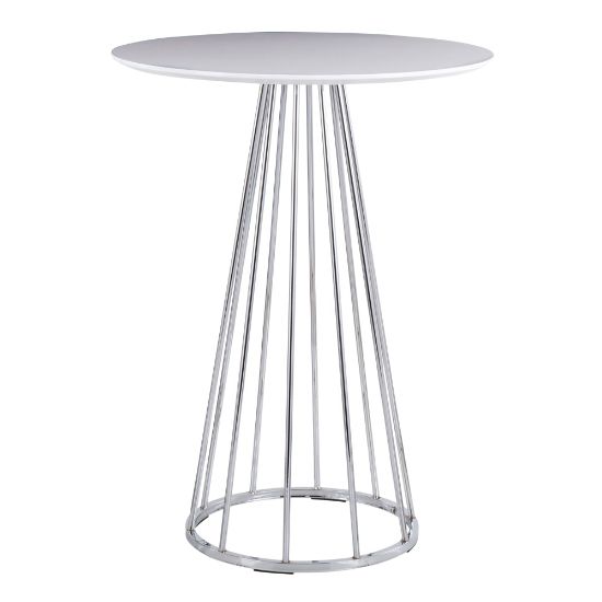 Picture of LumiSource Canary Counter Table, 36inH x 27inW x 27inD, White/Chrome