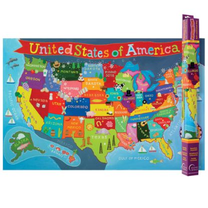 Picture of Round World Products Kids United States Map, 24in x 36in