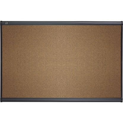 Picture of Quartet Select Prestige Color Cork Bulletin Board, 36in x 48in, Aluminum Frame With Graphite Finish