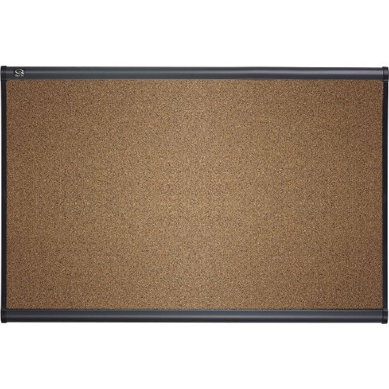 Picture of Quartet Select Prestige Color Cork Bulletin Board, 36in x 48in, Aluminum Frame With Graphite Finish