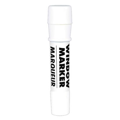 Picture of Amscan Window Markers, Broad Point, White Barrel, White Ink, Pack Of 4 Markers