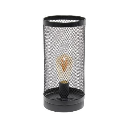 Picture of Simple Designs Cylindrical Mesh Table Lamp, 12-3/4inH, Black