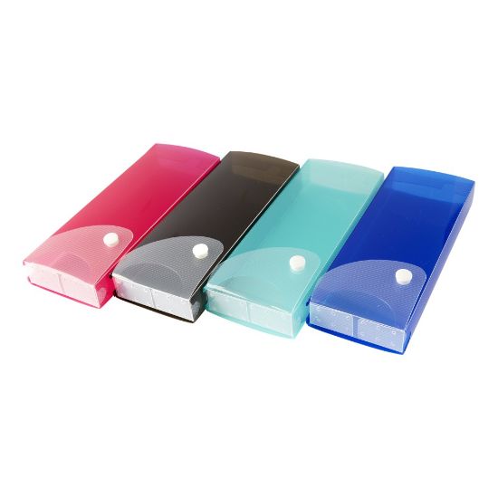 Picture of Office Depot Brand Textured Slider Pencil Box, Assorted Colors