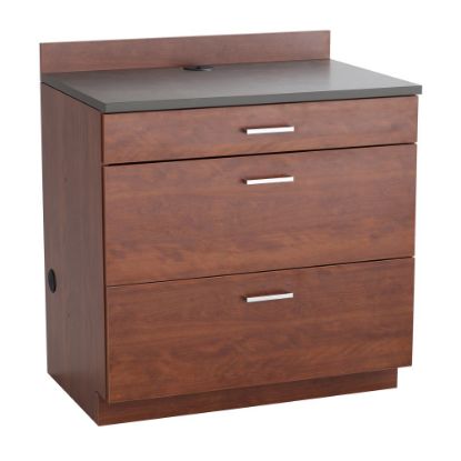 Picture of Safco Modular Hospitality Base Cabinet, 3-Drawer, Mahogany/Rustic Slate