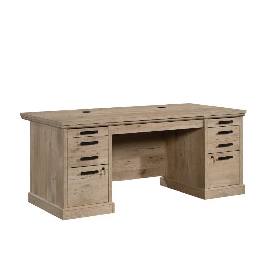 Picture of Sauder Mason Peak 72inW Commercial Double-Pedestal Computer Desk, Prime Oak