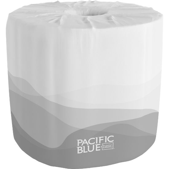 Picture of Pacific Blue Basic Standard Roll Toilet Paper - 2 Ply - 4in x 4in - 550 Sheets/Roll - White - 80 / Carton