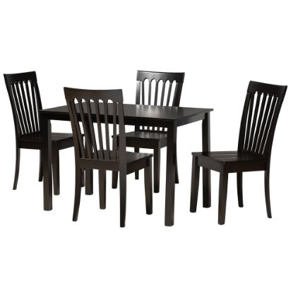 Picture of Baxton Studio Erion 5-Piece Dining Set, Dark Brown