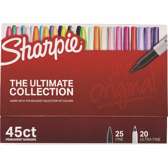 Picture of Sharpie Ultimate Collection Permanent Markers - Fine, Ultra Fine Marker Point - Assorted - 45 / Box