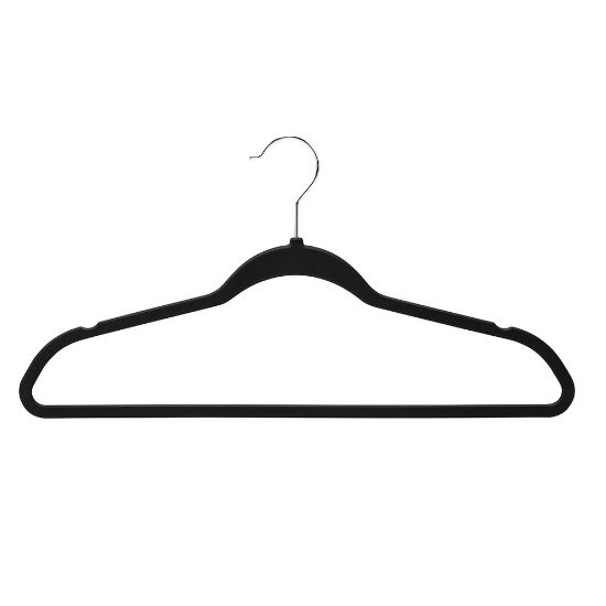 Picture of Honey Can Do Rubber Space-Saving Hangers, Black, Pack Of 50