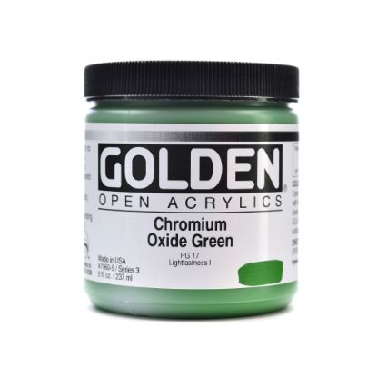 Picture of Golden OPEN Acrylic Paint, 8 Oz Jar, Chromium Oxide Green