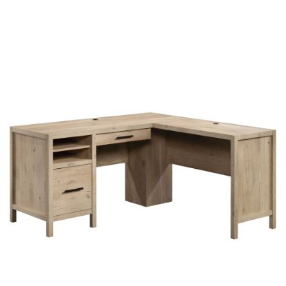 Picture of Sauder Pacific View 58inW L-Shaped Corner Desk, Prime Oak