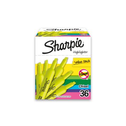 Picture of Sharpie Accent Tank Highlighters, Fluorescent Yellow, Pack Of 36