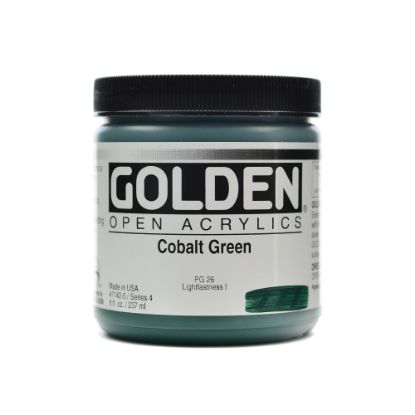 Picture of Golden OPEN Acrylic Paint, 8 Oz Jar, Cobalt Green