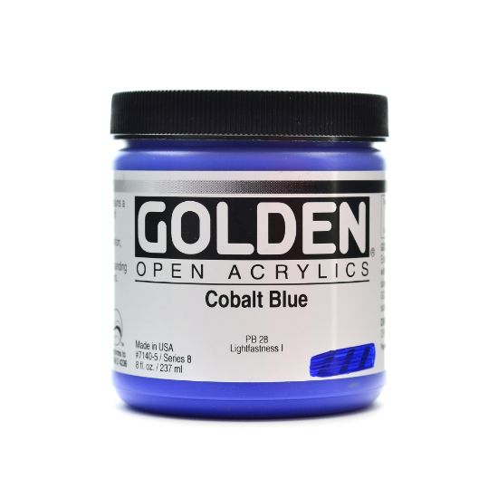 Picture of Golden OPEN Acrylic Paint, 8 Oz Jar, Cobalt Blue