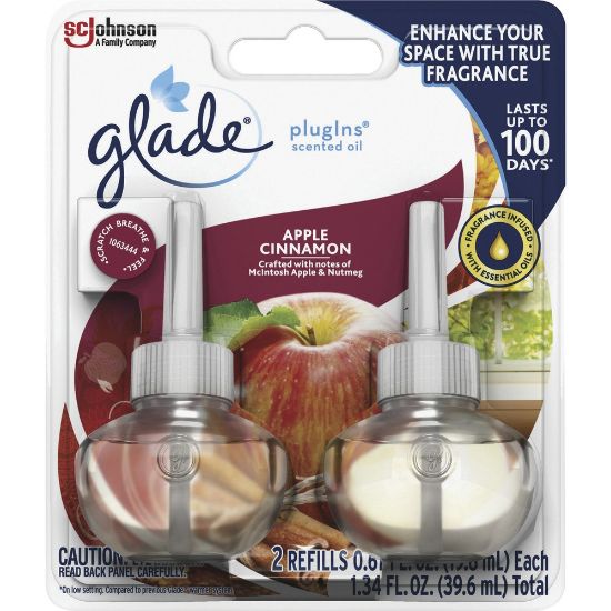 Picture of Glade PlugIns Apple Cinnamon Oil Refills, 1.3 Oz, Apple Cinnamon Scent, Carton Of 12