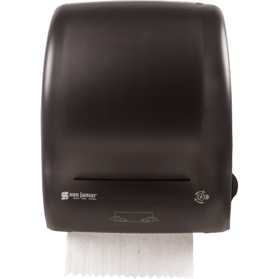 Picture of San Jamar Simplicity Essence Roll Towel Dispenser - Touchless Dispenser - 1 x Roll - 15.1in Height x 12.4in Width x 9.3in Depth - Black Pearl - Easy-to-load - 1 Each