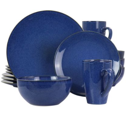 Picture of Gibson Elite Lisbon 16-Piece Stoneware Dinnerware Set, Cobalt