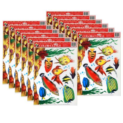 Picture of Eureka School Window Clings, 12in x 17in, Fish, Pack Of 12 Sheets