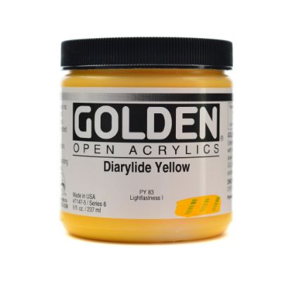 Picture of Golden OPEN Acrylic Paint, 8 Oz Jar, Diarylide Yellow