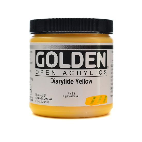 Picture of Golden OPEN Acrylic Paint, 8 Oz Jar, Diarylide Yellow