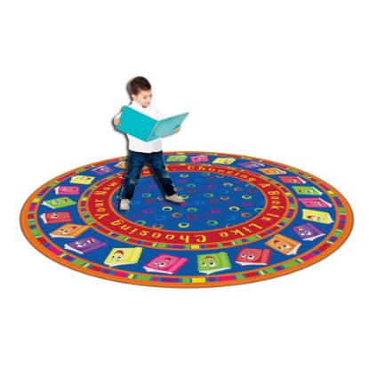 Picture of Flagship Carpets Circle Time Books Rug, Round, 6ft, Bright