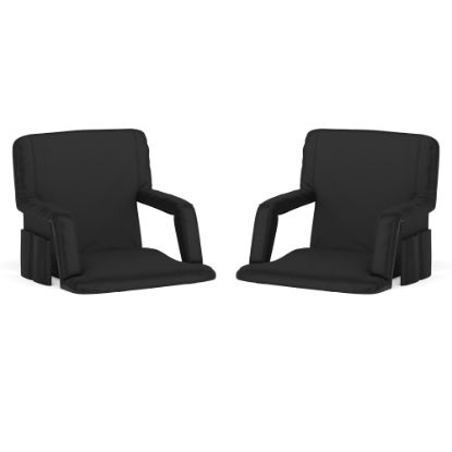 Picture of Flash Furniture Stadium Chairs, Black, Pack Of 2 Chairs