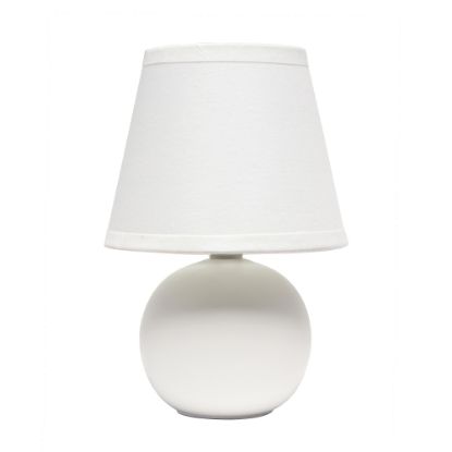 Picture of Simple Designs Mini Globe Table Lamp, 8 7/8inH, Off-White Shade/Off-White Base