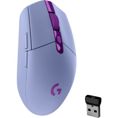 Picture of Logitech G305 LIGHTSPEED Wireless Gaming Mouse - Travel Mouse - Optical - Wireless - Radio Frequency - 2.40 GHz - Lilac - 12000 dpi - 6 Button(s)