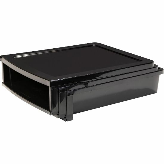 Picture of Storex Quick Stack Construction Paper Sorter - 500 x Sheet - 3 Compartment(s) - 8.4in Height x 11.3in Width13in Length - Black - Plastic - 1 Each