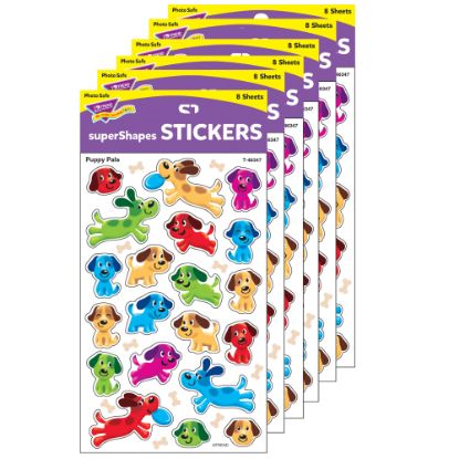 Picture of Trend superShapes Stickers, Puppy Pals, 160 Stickers Per Pack, Set Of 6 Packs