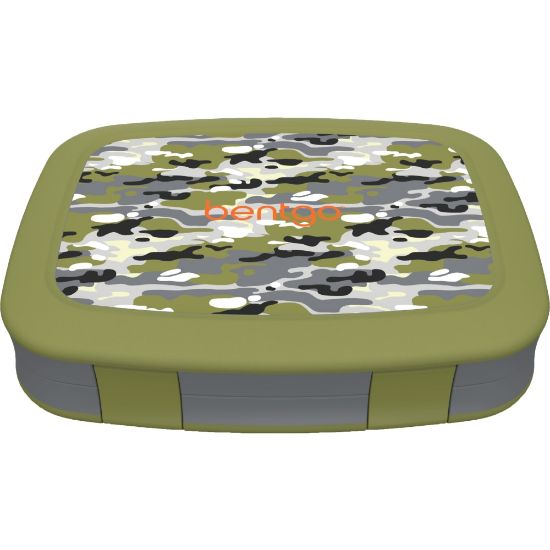 Picture of Bentgo Kids Prints 5-Compartment Lunch Box, 2inH x 6-1/2inW x 8-1/2inD, Camouflage