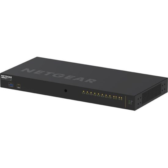 Picture of Netgear AV Line M4250-10G2XF-PoE+ Ethernet Switch - 10 Ports - Manageable - 3 Layer Supported - Modular - 25 W Power Consumption - 240 W PoE Budget - Optical Fiber, Twisted Pair - PoE Ports - 1U High - Rack-mountable - Lifetime Limited Warranty