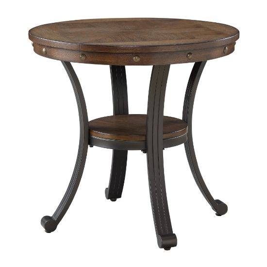 Picture of Powell Vinessa Round Side Table, 23inH x 24inW x 24inD, Rustic Umber