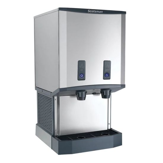 Picture of Hoffman Scotsman Meridian Air-Cooled Ice Machine And Water Dispenser, With 40 Lb. Bin, Nugget, 73inH x 21-1/4inW x 24-3/8inD, Silver