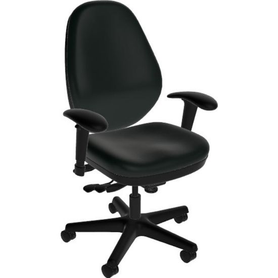 Picture of Sitmatic GoodFit Multifunction High-Back Chair With Adjustable Arms, Black Polyurethane/Black