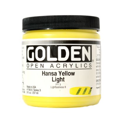 Picture of Golden OPEN Acrylic Paint, 8 Oz Jar, Hansa Yellow Light