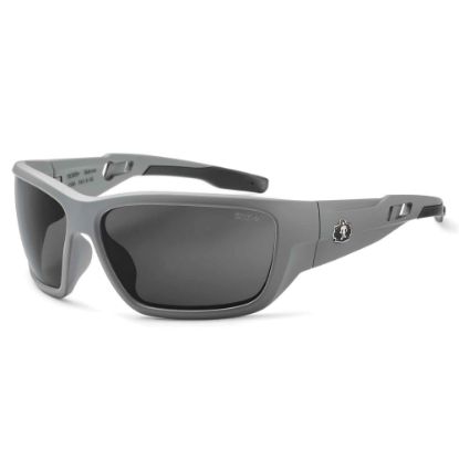 Picture of Ergodyne Skullerz Safety Glasses, Baldr, Anti-Fog, Matte Gray Frame, Smoke Lens