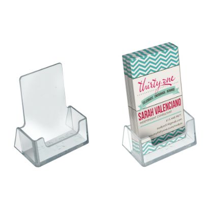 Picture of Azar Displays Vertical Acrylic Business/Gift Card Holders, 2.75inH x 2.5inL x 1.375inW, Clear, Pack Of 10