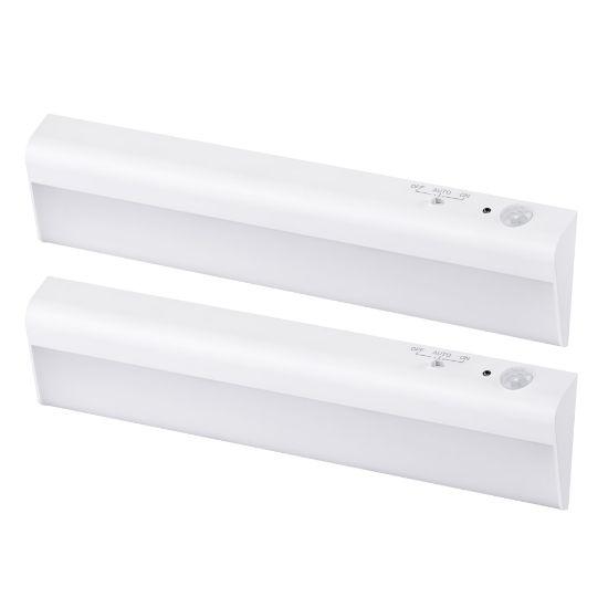 Picture of BLACK+DECKER PureOptics Battery-Operated Under Cabinet Light Bars, White, Pack Of 2 Light Bars