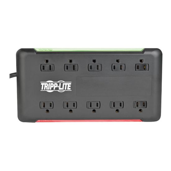 Picture of Tripp Lite 10-Outlet Surge Protector Power Strip 6ft Cord 2880 Joules Black - Surge protector - 15 A - AC 120 V - 1800 Watt - output connectors: 10 - 6.6 ft cord - black