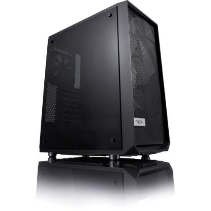 Picture of Fractal Design Meshify C Window Computer Case - Mid-tower - Black - Tempered Glass - 5 x Bay - 2 x 4.72in x Fan(s) Installed - ATX, Micro ATX, ITX Motherboard Supported - 7 x Fan(s) Supported - 2 x Internal 3.5in Bay - 3 x Internal 2.5in Bay - 7x Slot(s)