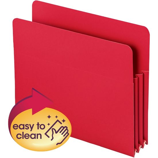 Picture of Smead Poly Expanding File Pockets, Letter Size, 3 1/2in Expansion, Red, Pack Of 4