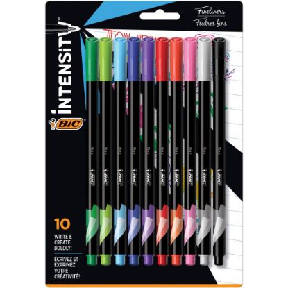 Picture of BIC Intensity Fineliner Marker Pens, Fine Point, 0.4 mm, Assorted Ink Colors, Pack Of 10 Pens