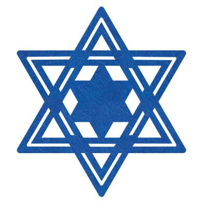 Picture of Amscan Hanukkah Star of David Felt Placemats, 16-1/2in, Blue, Pack Of 5 Placemats