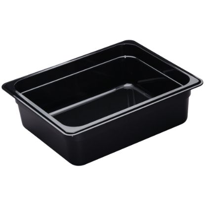 Picture of Cambro Camwear GN 1/2 Size 4in Food Pans, 4inH x 10-1/2inW x 12-3/4inD, Black, Set Of 6 Pans