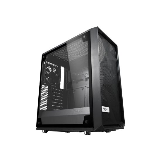 Picture of Fractal Design Meshify C-TG Computer Case - Mid-tower - Black - Tempered Glass, Steel, Rubber - 5 x Bay - 2 x 4.72in x Fan(s) Installed - 0 - ATX, Micro ATX, Mini ITX, ITX Motherboard Supported