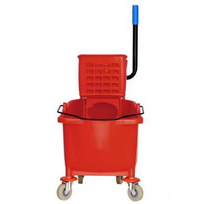 Picture of Alpine PVC Mop Bucket With Side Wringer, 36 Qt, 35inH x 15inW x 25inD, Red