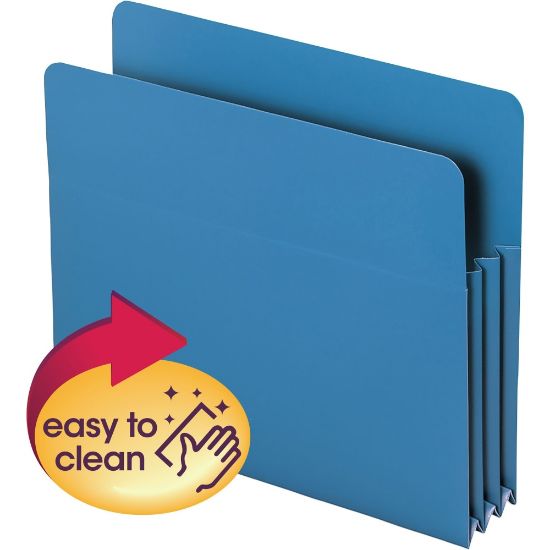 Picture of Smead Poly Expanding File Pockets, Letter Size, 3 1/2in Expansion, Blue, Pack Of 4